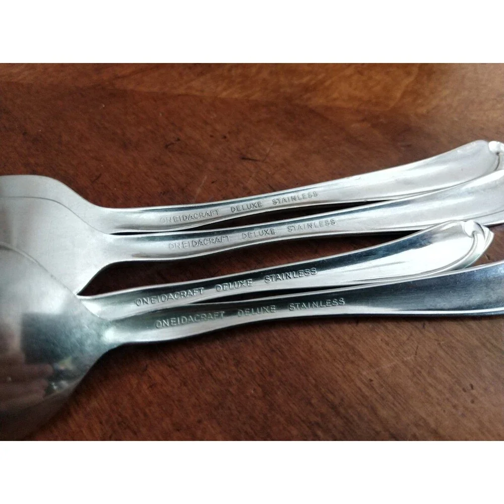 Oneidacraft Oneida Shasta Deluxe Stainless Lot 4x Dinner Fork 7.2